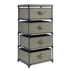 Juvale 4-Tier Dresser for Bedroom - 16.5 in x 13 in x 33 in, Light Gray Fabric, 4 Drawers - Narrow Closet Storage Drawers & Organizer - Steel Frame & Easy Assembly - color: Light Gray