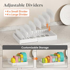 Lifewit Kitchen Cabinet Organizer for Food Contanier Lid, Expandable Lids Holder with 8 Adjustable Dividers & 9 Sections for Pantry Organizers and Storage, Home Drawer Organization, Large, 9.8"-17" - size: Large(9.8-17.3" x 9.6")