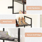 8 Tier Shoe Rack, Tall Metal Shoe Storage with Adjustable Shelves, Holds 16-20 Pairs, Stackable Shoe Stand for Garage Hallway Bedroom, Bronze - size: 8Tier