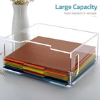 DINGHUO Acrylic File Folder Organizer, Hanging File Organizer Box, File Holder with Handles for Letter Size/A4, Clear File Box Desktop Folder Storage for Office Home Work -1 Pack - size: Letter