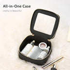 Aveniee Mini Clear Makeup Bag, Small Cosmetic Bags Travel Toiletry Pouch Organizer, TSA Approved Make up Case with Zipper, Car Bag for Essentials,Black - color: Black, style: Mini Chic