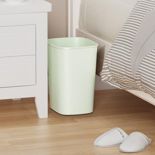 CEROELDA Bathroom Trash Can with Lid, 10L/2.6 Gal Small Garbage Can with Press Top Lid, Slim Plastic Waste Basket for Toilet, Office, Bedroom(Green) - color: 1 Pack-No Lid-Green