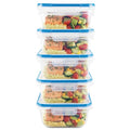 Snapware Plastic Total Solutions (5-Pack, 5.5 Cup) Food Storage Containers Set, Airtight & Leakproof Plastic Locking BPA-Free Lids Tupperware, Freezer Dishwasher Microwave Safe - size: 5 Pack, style: 5.5 Cup