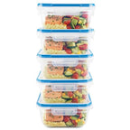 Snapware Plastic Total Solutions (5-Pack, 5.5 Cup) Food Storage Containers Set, Airtight & Leakproof Plastic Locking BPA-Free Lids Tupperware, Freezer Dishwasher Microwave Safe - size: 5 Pack, style: 5.5 Cup