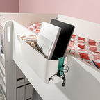 Bedside Storage Caddy Organizer, 2 Pcs Bedside Bunk Table Bed Shelf Holder, Hanging Basket Storage Box Magazine Holder for College Dorm Loft Bed Side Rail Rv Bathroom Desktop Bunk Bedside