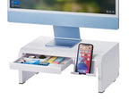 Bostitch Konnect Adjustable Monitor Riser with Drawer & Cell Phone Holder, Laptop Stand for Desk, 4 Height Levels, Cable Management & Rubber Feet - color: White, style: Deluxe Laptop Stand