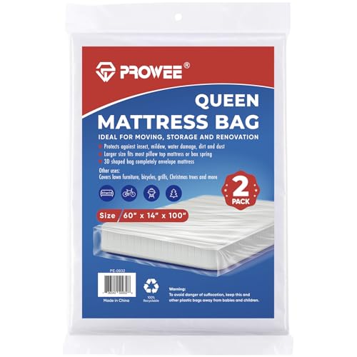 2 PK Queen Mattress Bags for Moving Storage,Mattress Bag for Disposal, Mattress Storage Bag Queen Mattress Cover for Moving - size: Queen/Full,2 Pack, style: Economical Protection(1.5Mil Thick)