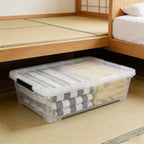 4-Pack 40 Quart Large Plastic Under Bed Storage Bin, Underbed Box With Wheels/Lids, Clear - size: 40 Quart
