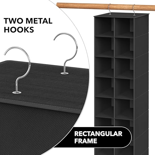 Simple Houseware 20 Section Shelves Hanging Shoes Organizer Holder for Closet, Black - color: Black