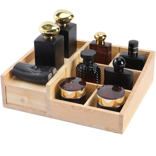 Cologne Organizer For Men,Perfume Organizer,Bathroom Organizers,Coffee Station Organizer,Shelf For Bathroom Counter,Counter Storage,Perfume Stand,Cologne Stand,Organizers for Vanity,Mens Gifts - color: Burlywood