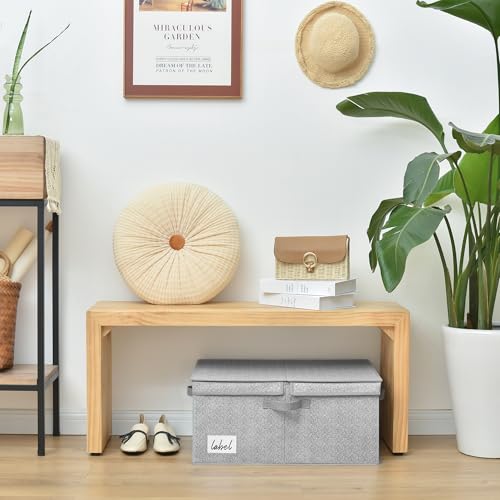 GRANNY SAYS Large Storage Bins with Lids, Decorative Storage Box for Shelves, Fabric Storage Bins Foldable, Storage Basket for Clothes, Keepsake Box, Jumbo, Gray, 2-Pack - color: Gray, size: Extra Large - 2 Pack