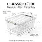 WYT 6-Pack Clear Plastic Storage Bins with Lids, 8 Quart Organizer Container Box with Latch Buckles