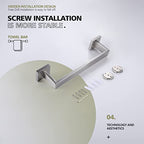 KOKOSIRI 12-Inch Single Towel Bar, Bathroom Kitchen Towel Holder, Wall Mounted SUS304 Stainless Steel Towel Rack, Brushed Nickel, B4003BR-L12 - color: Brushed Steel, size: 12-Inch