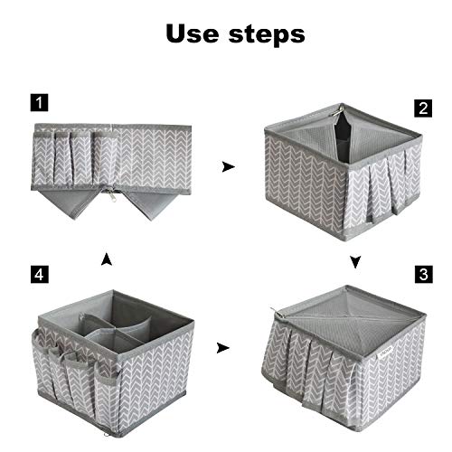 VERONLY Cosmetic Storage Bins Makeup Organizer, Adjustable Multifunction Storage Box Desk Drawer Divider for Makeup Brushes, Bathroom Countertop or Dresser, Set of 3 (Grey) - style: Tree Branch Pattern 3PC