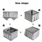 VERONLY Cosmetic Storage Bins Makeup Organizer, Adjustable Multifunction Storage Box Desk Drawer Divider for Makeup Brushes, Bathroom Countertop or Dresser, Set of 3 (Grey) - style: Tree Branch Pattern 3PC