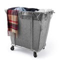 PLKOW Laundry Cart with Wheels 320L Large Rolling Laundry Cart for Commercial/Home, Rolling Laundry Basket with Steel Frame and Waterproof Lining, 9 Bushel, 32.3L x 19.7W x 30.7H Inch, Grey - color: Grey-320L