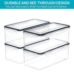 Vtopmart Airtight Food Storage Containers with Lids 8PCS Set 3.2L, Plastic Spaghetti Container for Pasta organizer, BPA Free Air Tight House Kitchen Pantry Organization