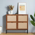 Shoe Cabinet, Shoe Storage Cabinet with 4 Flip Drawers, Freestanding Shoe Organizer Shoe Rack for Entryway, Hallway, Living Room (Walnut - 4 Tiers) - color: Walnut - 4 Tiers