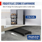 WORKPRO 4-Tier Folding Shelf, No-Assembly Metal Storage Rack with Wheels, 600 lbs Capacity (with Leveling Feet), Collapsible Shelving Unit for Kitchen, Pantry, Bathroom & Closet Organization - size: 4-Tier