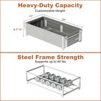 Fokyfok 2Pack Under Bed Storage with Wheels,6.7"-9" Adjustable Height Underbed Storage,Under Bed Storage Containers,Rolling Under Bed Clothes Storage,Metal Under Bed Drawers for Shoes,Blankets,Toys - size: Height 6.7"-9"