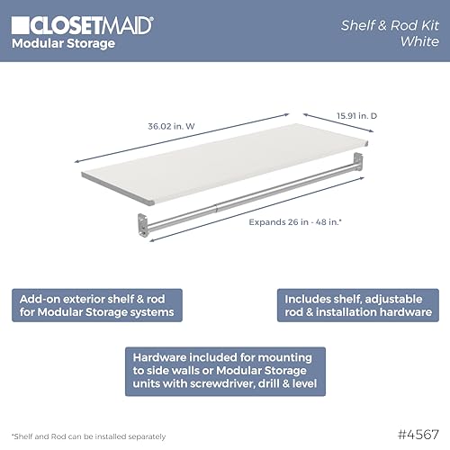 ClosetMaid Modular Storage 68.76-78.78-inch W 4-Drawer 19-Shelf Wood Closet System with Doors, White - color: White