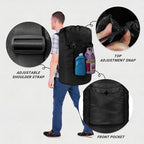 Laundry Bag with Shoulder Straps and Mesh Pocket Laundry Backpack Large Portable Laundry Hamper for College Travel, Laundromat, Apartment (Black) - color: Black