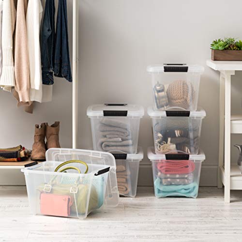 IRIS USA 19 QT Plastic Storage Box with Lid and Latches - 6 Pack - BPA-Free, See-Through Organizing Solution, Durable Nestable Stackable Containers, Secure Pull Handle - Clear - color: Clear, size: 19 Qt, style: 6 Pack