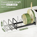MUDEELA Pot Rack Pan Organizer inside Cabinet - Expandable Pot Lid Organizer for Cabinet with 12 Adjustable Dividers, Cutting Board Organizer Holder Baking Rack Kitchen Cabinet Storage Organization - style: 12 Dividers-Upgrade