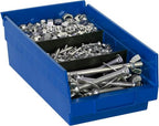 Akro-Mils 30130 Plastic Shelf Bins, Heavy Duty Storage Bins for Garage, Closet, and Drawer Organization, 12" x 6-1/2" x 4", Blue, 12-Pack - color: Blue