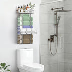 Towel Racks for Bathroom, 30inch Wall Mounted Towel Rack, Towel Storage for Small Bathroom Can Holds 6 Large Towels, Floating Shelf with Adjustable Tissue Basket(Sliver). - color: Sliver