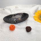 Black Ring Dish,Jewelry Tray Key Dish Tray Organizer,Dresser Decor entryway Key Bowl,Catch All Bowl Decorative Trinket Dish Housewarming Gift 7.4inch
