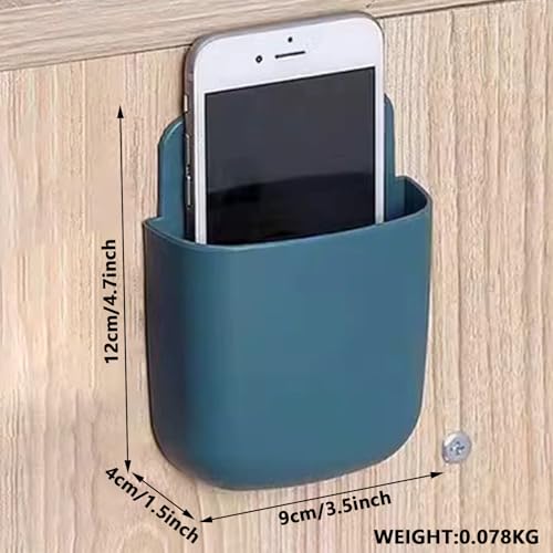 1Pcs Wall-Mounted Storage Box Space-Saving Wall Organizer for Phone Remote Small Items Creative Hanging Storage Easy Install No Electricity Needed(Blue) - color: 1Blue