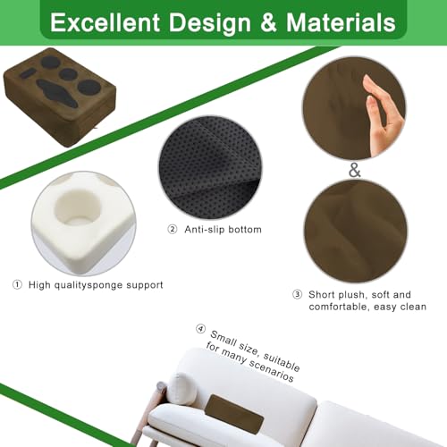 Couch Bed Cup Holder Pillow, Nisdoing 5 Hole Couch Drink Holder! Keep Drinks Hand Side and KeepTemp, Prevent Spills and Use Anywhere.Cup Holder for Couch, Bed,Camping,RV,Car,Beach.Brown - color: Dark Brown