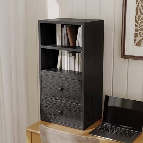 FUSUNBAO Magic DIY Cube Storage Organizer Stackable Cubes for Home Books Clothes Toy-Modular Cubby Storage System-Office Cubical-Bookcase Closet (Black, General Cube) - color: Black