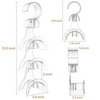 Cozcty Purse Hanger Closet, 2 Pack Clear Purse Organizer for Closet, Heavy Duty Bag Holder with 6 Hooks, Space Saving Hanging Bag Organizers and Storage for Handbags, Totes