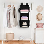 MAX Houser 3-Shelf Hanging Closet Organizers, Collapsible Closet Hanging Shelves for Camper, Nursery Hanging Organizers, Black, 2-Pack - color: Dark