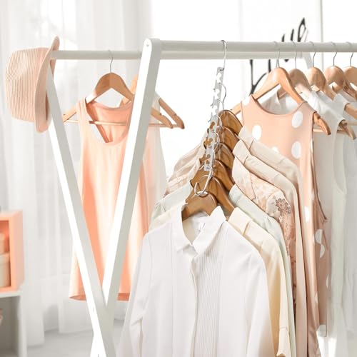 HOUSE DAY Space Saving Hangers for Clothes 4 Pack, Heavy Duty Hanger Organizer | 30 Lbs Capacity |, Metal Magic Hanger, Sturdy Multi Hangers, Closet Space Saver Closet Organizers and Storage - size: 4 Pack