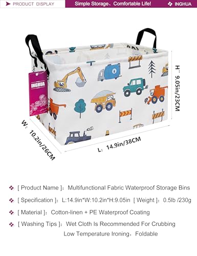 Rectangular Storage Basket Fabric Organizer Bin for Toys,Books,Clothes,Gifts,Pets-Perfect for Home,Office,Nursery,Dorm,Shelf(Rec-Vehicles ) - color: Rec-Vehicles