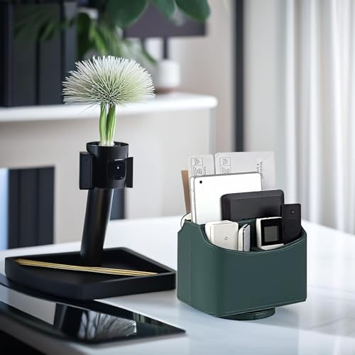 UnionBasic Rotating Desk Organizer, 360 Desk Spinning Caddy, Desktop TV Guide/Mail/Media/Remote Controller Holder Organizer,Green - color: Green