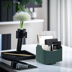 UnionBasic Rotating Desk Organizer, 360 Desk Spinning Caddy, Desktop TV Guide/Mail/Media/Remote Controller Holder Organizer,Green - color: Green