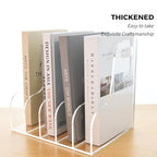 5 Vertical Compartments File Holder, Clear Acrylic Desk Organizer and Storage Bins Holding for Magazines, Binders, Notebooks, Envelopes, Multi-purpose Document Organizer for Home Office - size: A4, 5 Sections