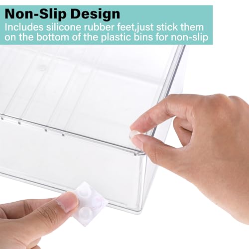 Prsildan Stackable Clear Makeup Organizer, 2 Pack Acrylic Storage Drawers with 4 Drawers for Vanity Bathroom Office Desk Modular Drawer System for Cosmetics Jewelry Toiletries Home Organization - style: Style2-4Drawers