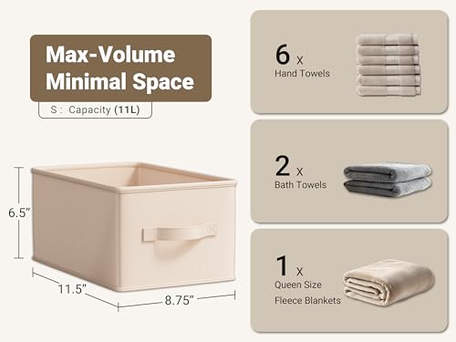 LayerSpace Storage Bins, Fabric Satin Storage Baskets for Shelves, 11.5" L*8.75" W*6.5" H Collapsible Storage Bins with Handles for clothes, Closet Baskets and Bins with Handles, Blush Pink, 3-Pack - color: Blush Pink, size: 3pcs-11.5"x8.75"x6.5"