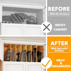SpaceAid 6 Pack Tray Dividers for Cabinets, Pressboard Kitchen Cookie Baking Sheet Organizer for Cabinet, Vertical Pan and Trays Organizers for Pantry Storage - size: 6 Pack (23.5"D x 23.7"H)
