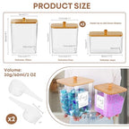 COAZEX 4 Pack Clear Laundry Pods Container & Dryer Sheet Holder, Plastic Square Laundry Room Organization and Storage Jars with Lids, Scoops & Labels for Detergent, Powder, Dryer Balls, Beads - color: B-2+1+1 Pack