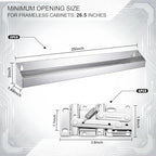 2 Set 25 Inch Stainless Steel Sink Drawer Tip Out Tray Kit Include Tip-Out Sink Trays and Hinges Large Pull Out Storage Organizer for Kitchen Bathroom Base Cabinets - size: 25 Inch