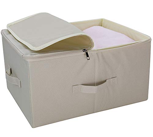 iwill CREATE PRO 17.6"x 13.6"x 9.7",Dust-proof Closet Clothes Storage Boxes with Zip Lid, Breathable Fabric & Collapsible Design Organizer Bins for Clothing Toy Dolls Shoes Blankets, Light Gray, 2pcs - color: Light Gray