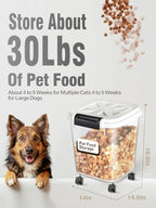 LivLab Mker Airtight Rice Storage Container 50 lbs, Attachable Wheels, for Dog Cat Bird and other Pet Food Storage Bin, Keep Fresh, Easy Mobility, BPA Free, White - color: 25KG-White