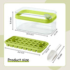 Ice Cube Tray with Lid and Bin, 2 Pack for Freezer, 64 Pcs Ice Cube Mold (Green) - color: Green