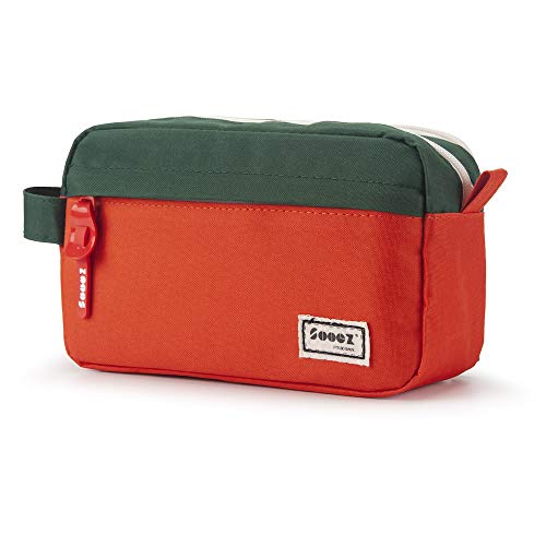 Sooez High Capacity Pencil Case, Big Pencil Bag Pouch Box Organizer Pen Case, Portable Journaling Supplies with Easy Grip Handle & Loop, Aesthetic Supply for Girls Adults, Orange - color: Orange